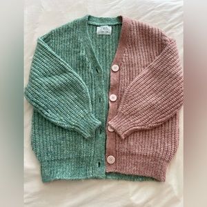 Zara girls pink and green sweater, size 9-10